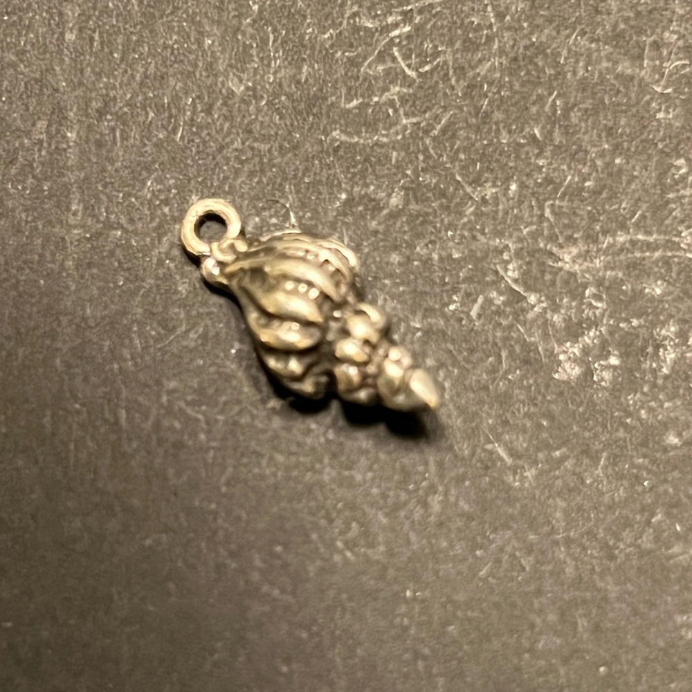 Vintage Sterling Silver.925 Conch Shell Charm. Sea shell ocean